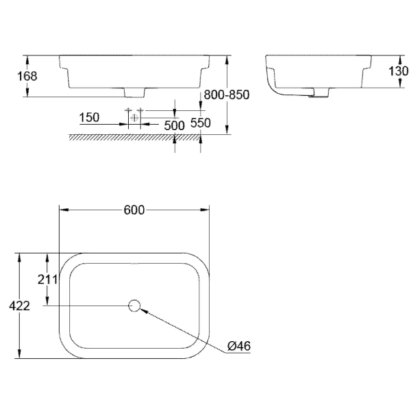 Раковина 60x42,2 см Grohe Eurocosmo 39124001