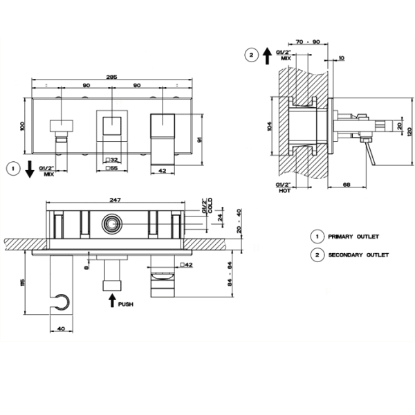 Смеситель для раковины Gessi Rettangolo K 53140#031