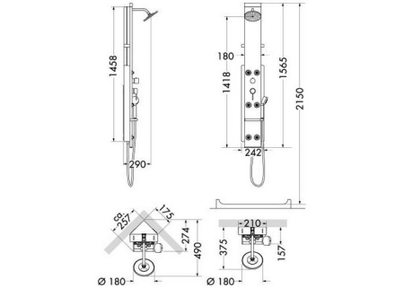 Душевая панель hansgrohe 26871000 Lift 2
