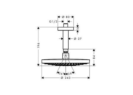 Верхний душ hansgrohe Raindance Select S 26467400