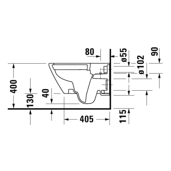 Подвесной унитаз Duravit D-Neo 2577090000 Rimless