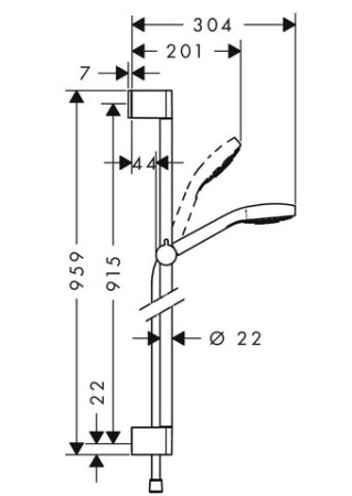 Душевой гарнитур hansgrohe Croma Select E Vario 26592400