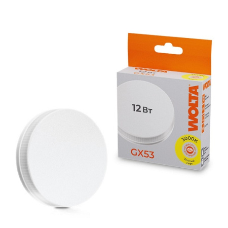 Лампа светодиодная Wolta GX53 12Вт 3000K 25Y75R12GX53