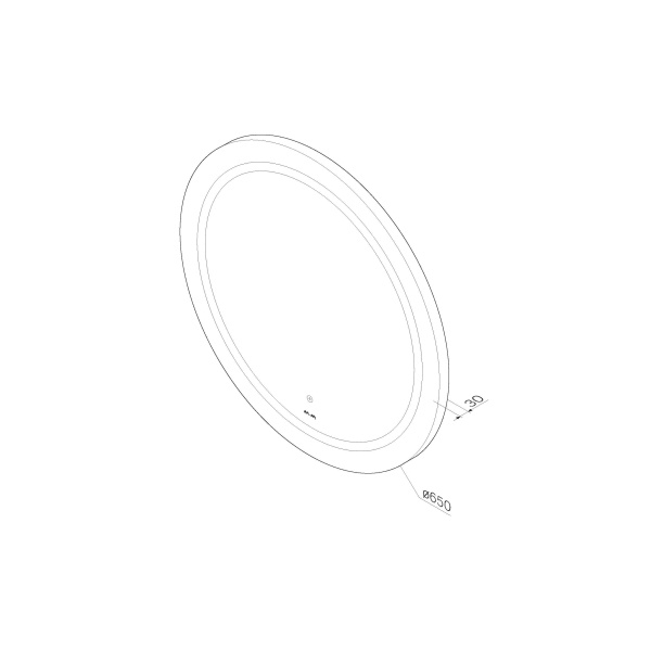 Зеркало 65 см AM.PM X-Joy M85AMOX0651WG с контурной LED-подсветкой ИК- сенсором круглое