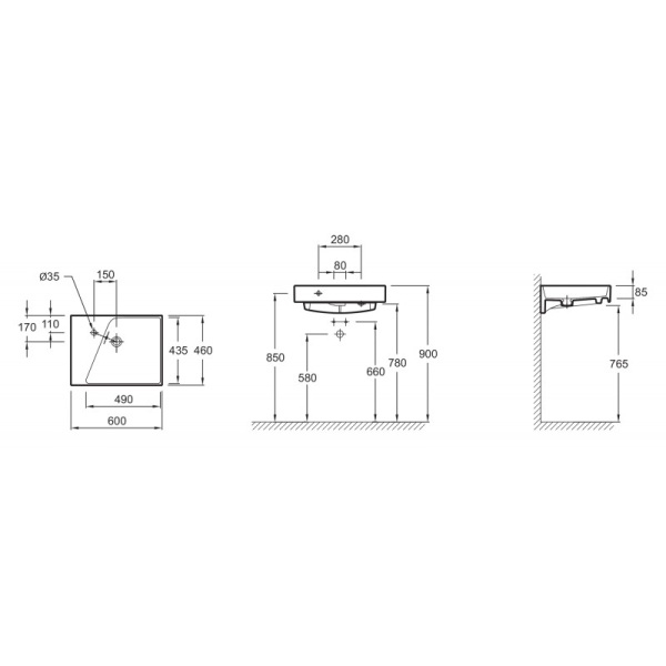 Раковина Jacob Delafon Rythmik EXQ112-00