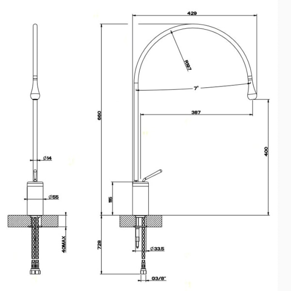 Смеситель для раковины Gessi Goccia 33606#031