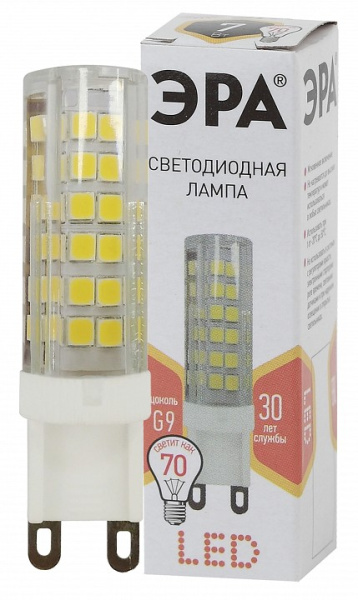 Лампа светодиодная Эра Стандарт G9 7Вт 2700K LED JCD-7W-CER-827-G9