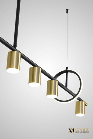 Люстра на штанге AM-Group  AM438 POLISHED GOLD