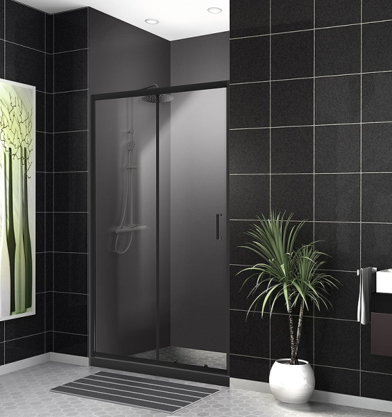 Душевая дверь BelBagno Uno 140 UNO-195-BF-1-140-C-NERO черная матовая