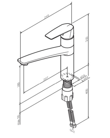 Смеситель для кухни AM.PM Gem F90A00022 черный матовый