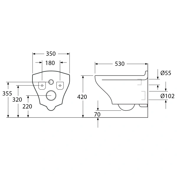 Унитаз подвесной Gustavsberg Estetic C+ GB1183300S5030 безободковый, с сиденьем микролифт, черный матовый