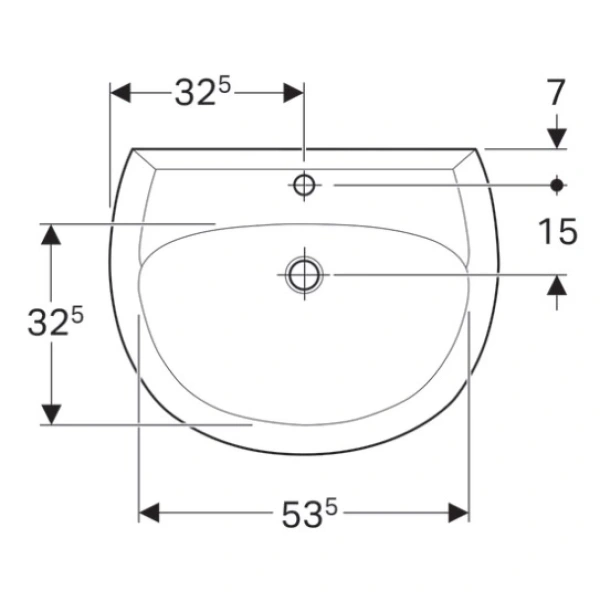 Раковина 65x51 см Geberit Renova 223065000