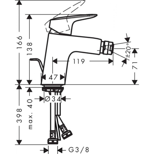 Смеситель для биде hansgrohe Logis 71203000