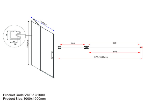 Душевая дверь Vincea Orta VPP-1O100CL