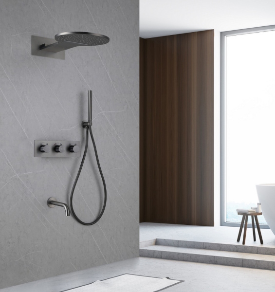 Душевой комплект Abber Wasser Kreis AF8150NG с термостатом никель