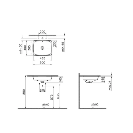 Раковина-чаша 50 см белый Vitra Metropole 5667B003-0012