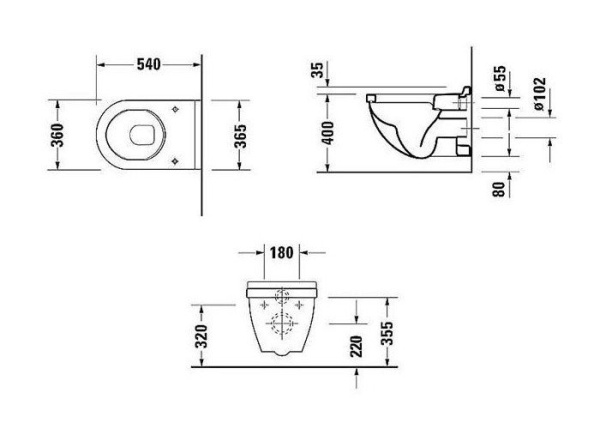 Подвесной унитаз Duravit Starck 3 2200090000