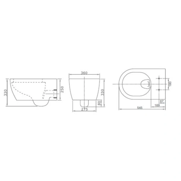 Унитаз подвесной SSWW CT2019V с сиденьем микролифт, белый