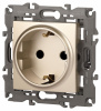 Розетка с заземлением и со шторкой, без рамки Эра Эра Elegance 14-2102-04