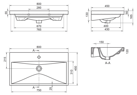 Раковина BelBagno 80 BB-0322-80-LVB