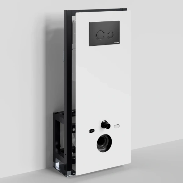 Инсталляция для унитаза WasserKRAFT Glan 66 66TLT.010.ME.WH.MB01 с кнопкой смыва, черный матовый