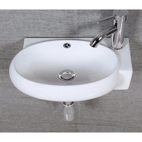 Раковина CeramaLux 9100L 43x29 см L, подвесная, белый
