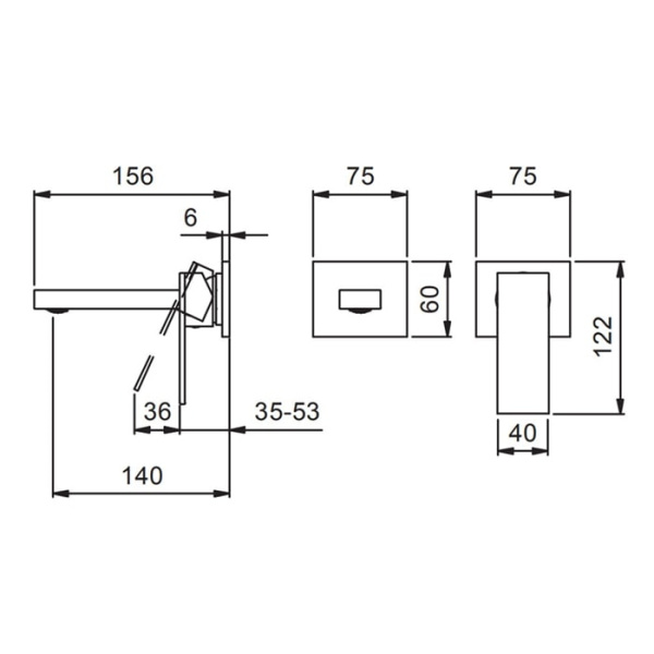 Смеситель для раковины Fantini Mint 34 93 F809B сталь