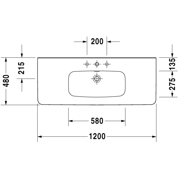 Раковина 120x48 см Duravit DuraStyle 2320120000