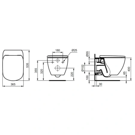Унитаз подвесной Ideal Standard Tesi AquaBlade T0079V1 белый матовый