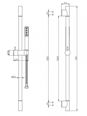 Душевой гарнитур BelBagno Uno UNO-SAL-NERO