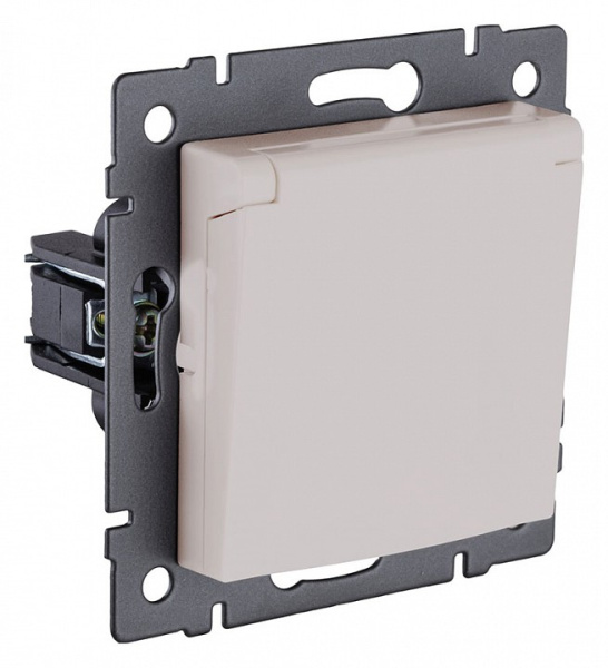 Розетка с заземлением с крышкой, без рамки Kollinger  REA-006CM