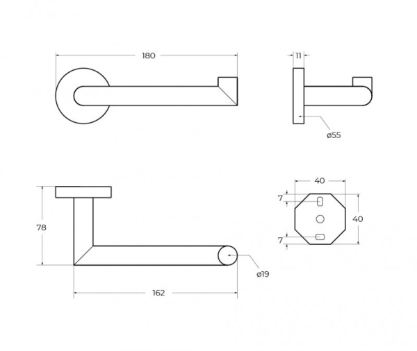 Держатель для туалетной бумаги Cezares Relax RELAX-PH2-GM оружейная сталь