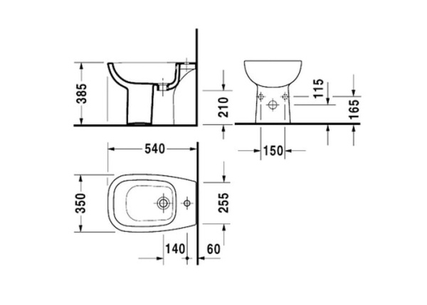 Биде напольное Duravit D-Code 22381000002