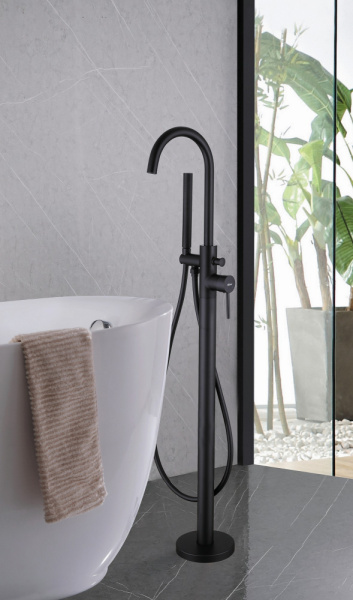 Напольный смеситель для ванны Abber Wasser Kreis AF8115BN черный матовый