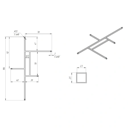 Каркас для ванны 160x90 Eurolux Bergami E5016090001