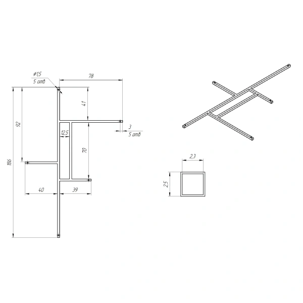 Каркас для ванны 160x90 Eurolux Bergami E5016090001
