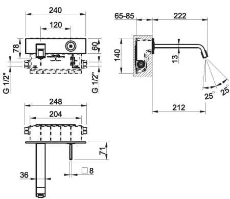 Смеситель для биде Gessi Rettangolo 26189#031