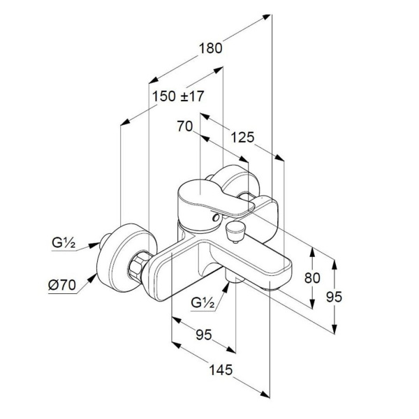 Комплект для ванны и душа Kludi Pure&Easy 376850565