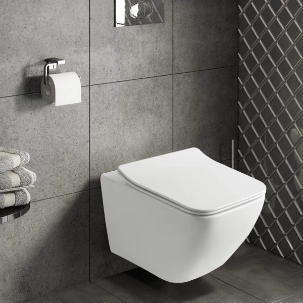 Унитаз подвесной Olive’S Artis AR30116DP безободковый, с сиденьем микролифт, белый