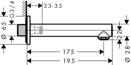 Излив на ванну hansgrohe Talis S 72410000