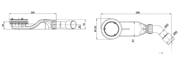 Слив для душевого поддона Bette B597-410 silver410 (IN-1)
