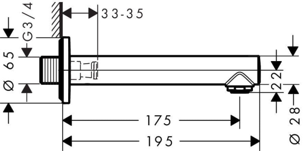 Излив на ванну hansgrohe Talis S 72410000