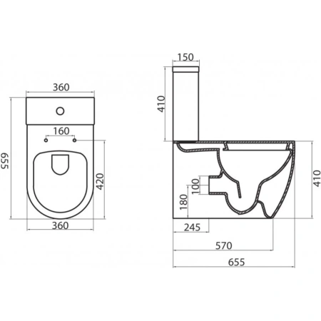 Чаша напольного унитаза BelBagno Marino BB105CP