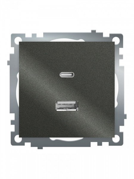 Розетка 2хUSB type A и C без рамки Stekker Катрин 50052