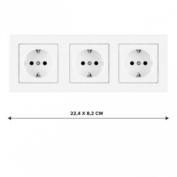 Розетка с заземлением и со шторкой Arte Milano SET06-3 SET06-3-40-1x3 white