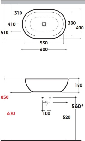 Раковина Globo Forty3 60 SC012BI