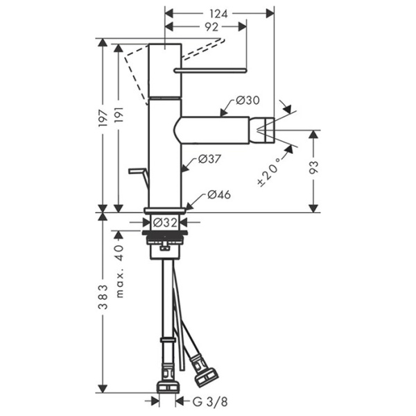 Смеситель для биде Axor Uno 38211000