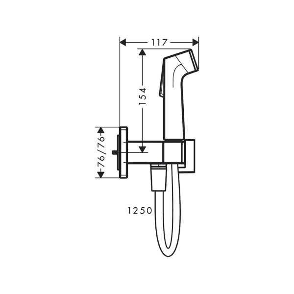 Гигиенический душ hansgrohe Bidette E 29233140 со смесителем шлифованная бронза