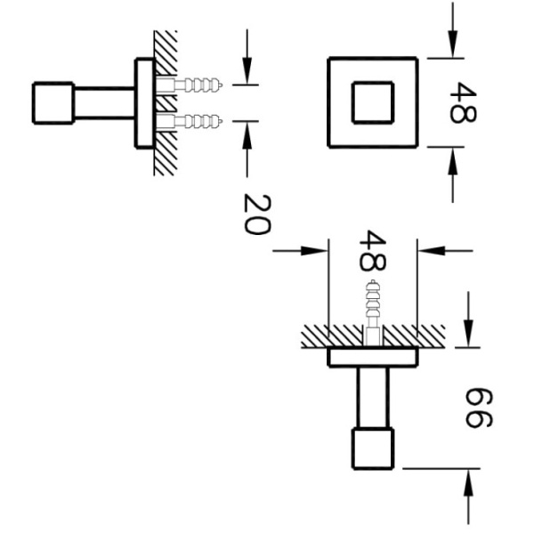 Крючок для ванны Vitra Q-Line A44998 хром