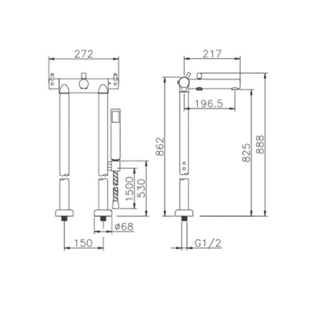 Смеситель для ванны Huber Kiruna KRT3901021